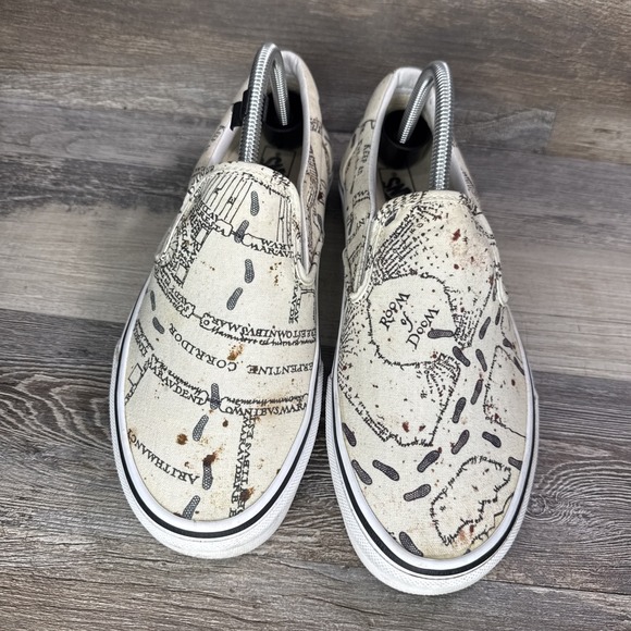 Vans x Harry Potter Mens 9/10.5W Marauder's Map Mischief Managed Classic Slip-On - Picture 6 of 15